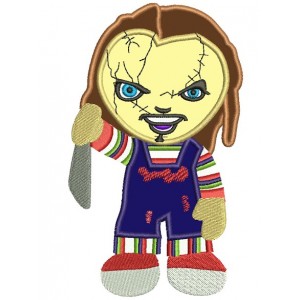 Looks Like Cute Chuckie Horror Applique Machine Embroidery Digitized Design Pattern
